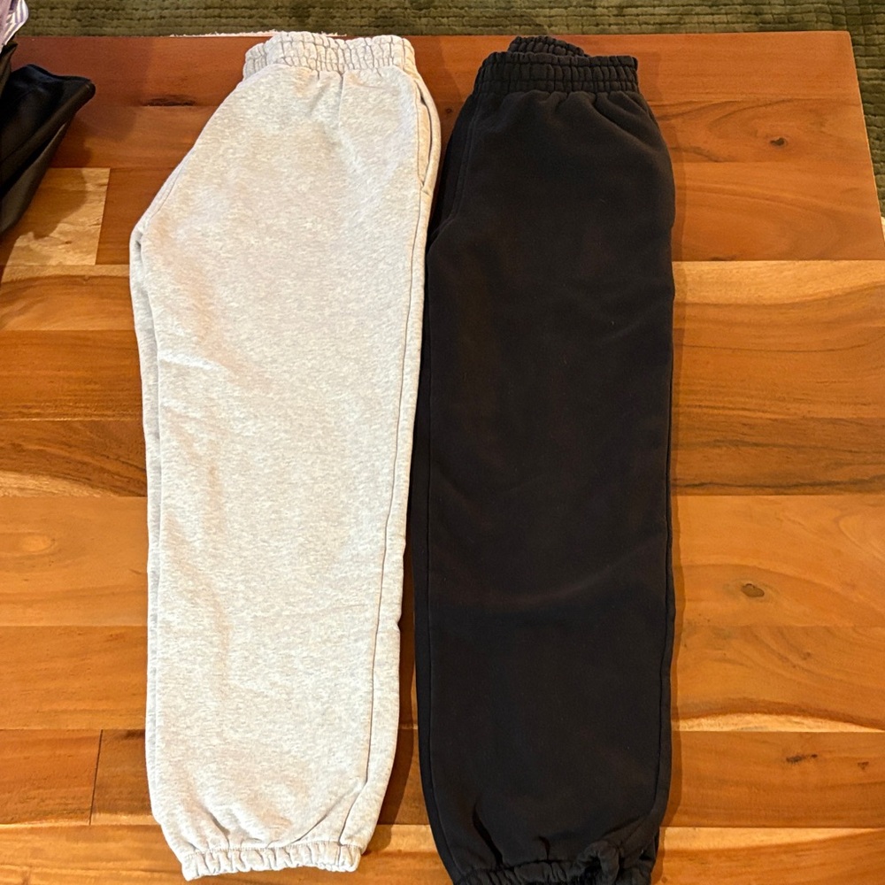 AthletaGirl Kids' Black and Gray Jogger Pants Size Large